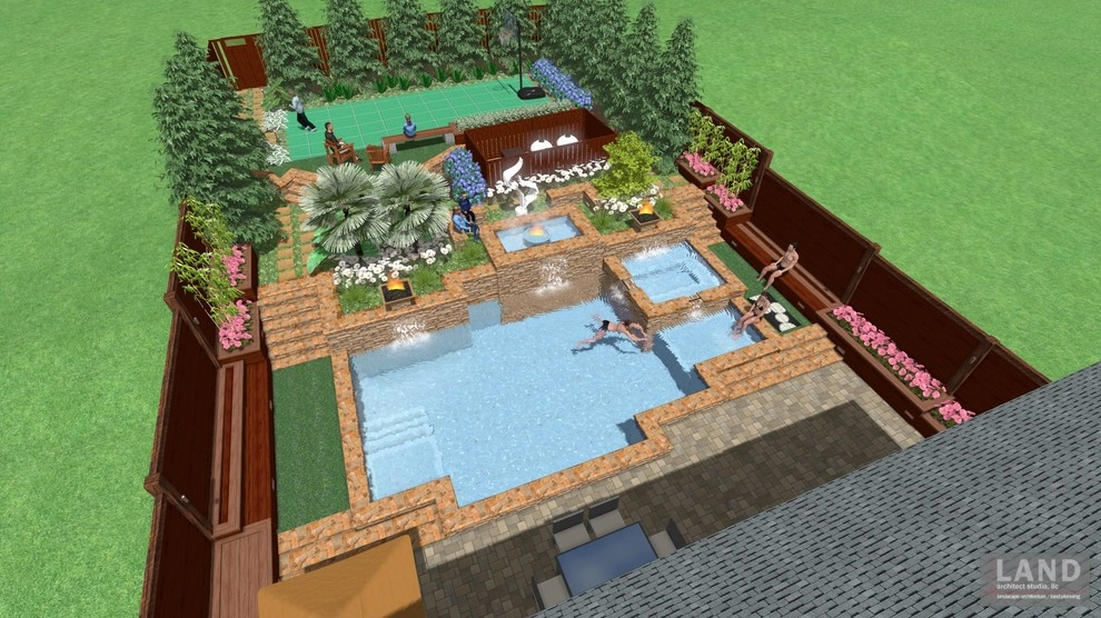 Custom Residential Landscape Design with 3D Concepts by Land Architect Studio - Photo 7