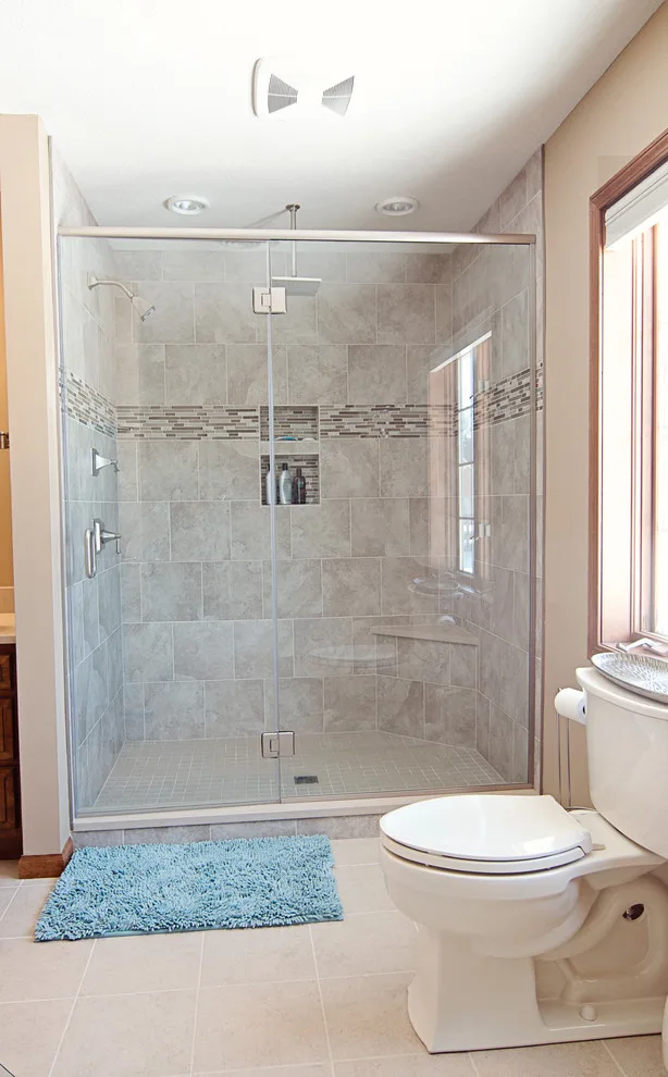 Contemporary Tiled Shower/Bathtub by Cornerstone Builders Of Terre Haute, Inc. - Photo 30