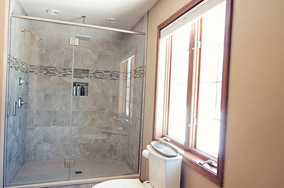 Contemporary Tiled Shower/Bathtub by Cornerstone Builders Of Terre Haute, Inc. - Photo 21