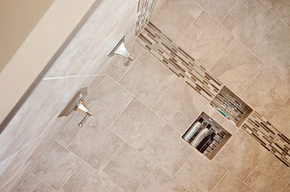Contemporary Tiled Shower/Bathtub by Cornerstone Builders Of Terre Haute, Inc. - Photo 13