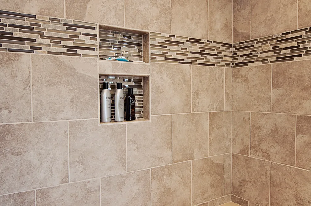 Contemporary Tiled Shower/Bathtub by Cornerstone Builders Of Terre Haute, Inc. - Photo 6