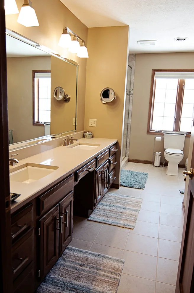 Contemporary Tiled Shower/Bathtub by Cornerstone Builders Of Terre Haute, Inc. - Photo 10