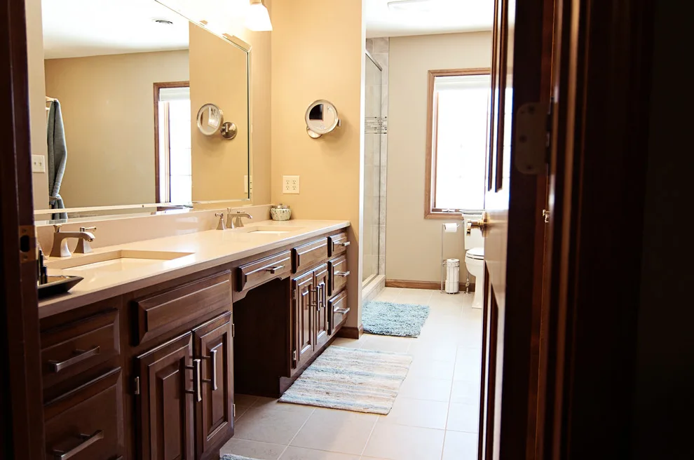 Contemporary Tiled Shower/Bathtub by Cornerstone Builders Of Terre Haute, Inc. - Photo 15