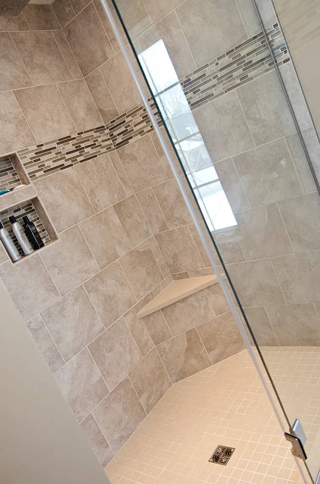 Contemporary Tiled Shower/Bathtub by Cornerstone Builders Of Terre Haute, Inc. - Photo 14