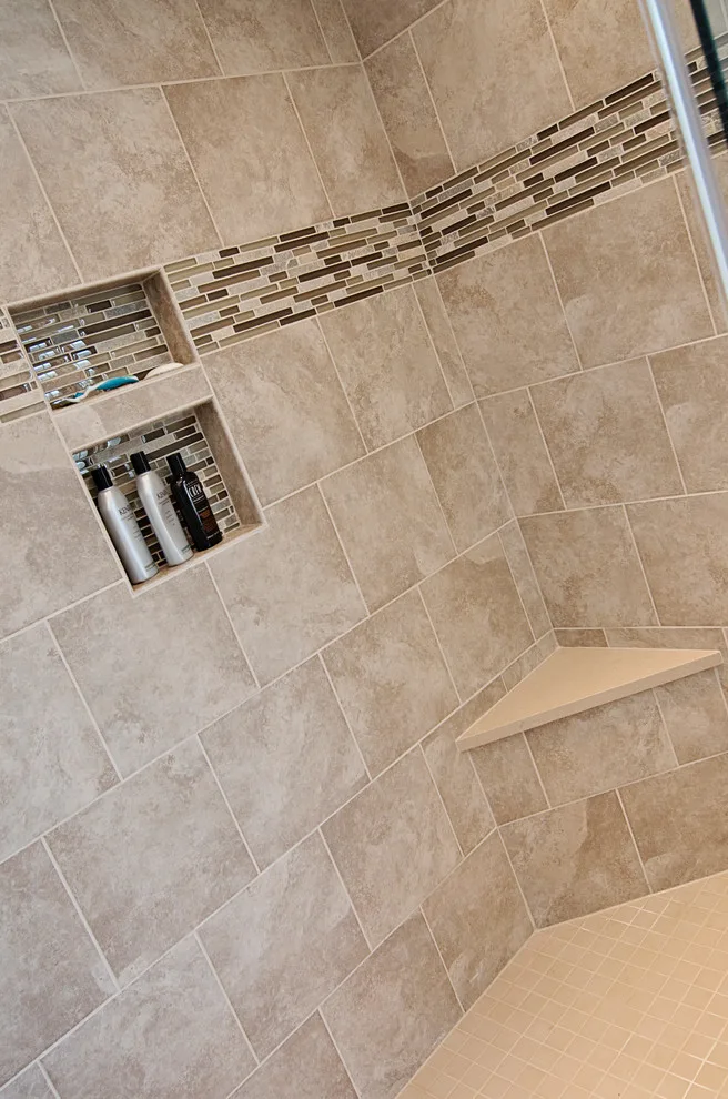 Contemporary Tiled Shower/Bathtub by Cornerstone Builders Of Terre Haute, Inc. - Photo 28