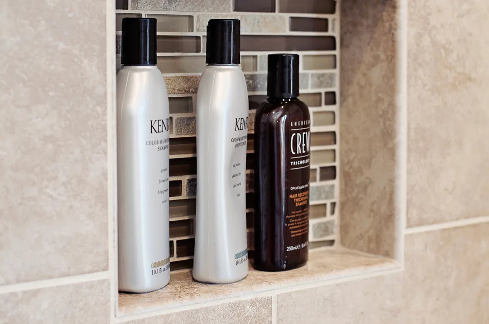 Contemporary Tiled Shower/Bathtub by Cornerstone Builders Of Terre Haute, Inc. - Photo 2