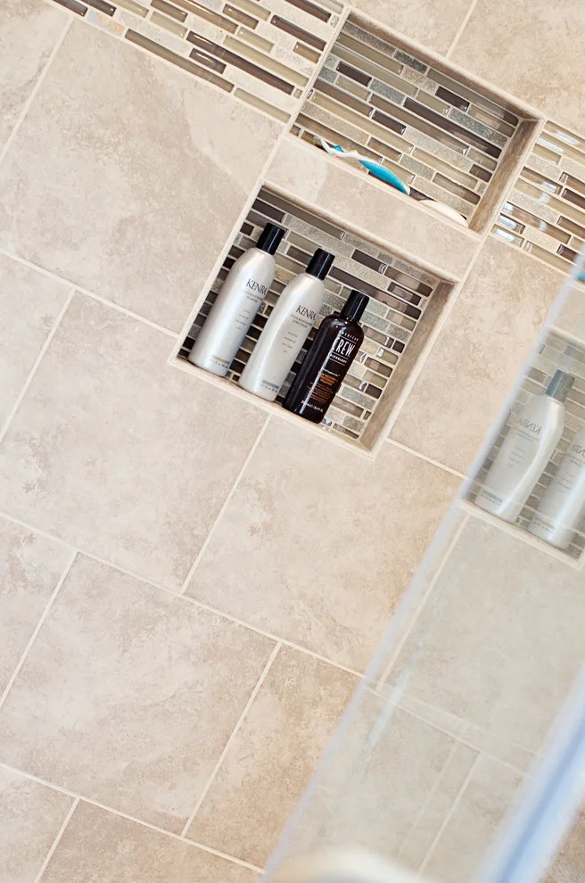 Contemporary Tiled Shower/Bathtub by Cornerstone Builders Of Terre Haute, Inc. - Photo 18