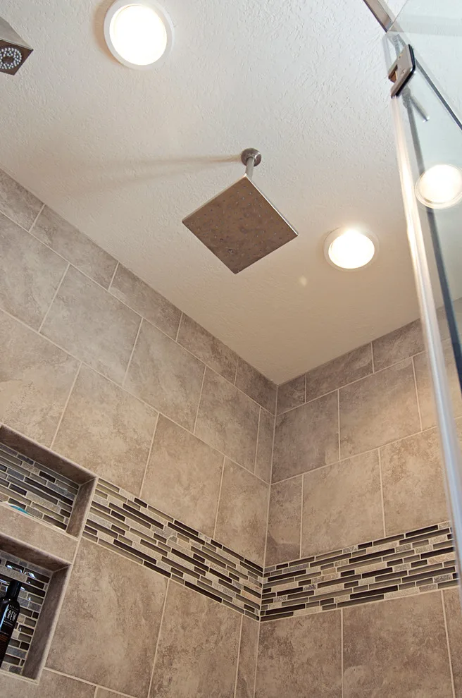 Contemporary Tiled Shower/Bathtub by Cornerstone Builders Of Terre Haute, Inc. - Photo 26