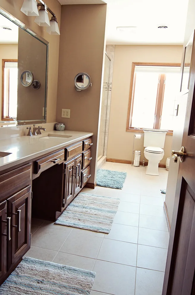 Contemporary Tiled Shower/Bathtub by Cornerstone Builders Of Terre Haute, Inc. - Photo 8