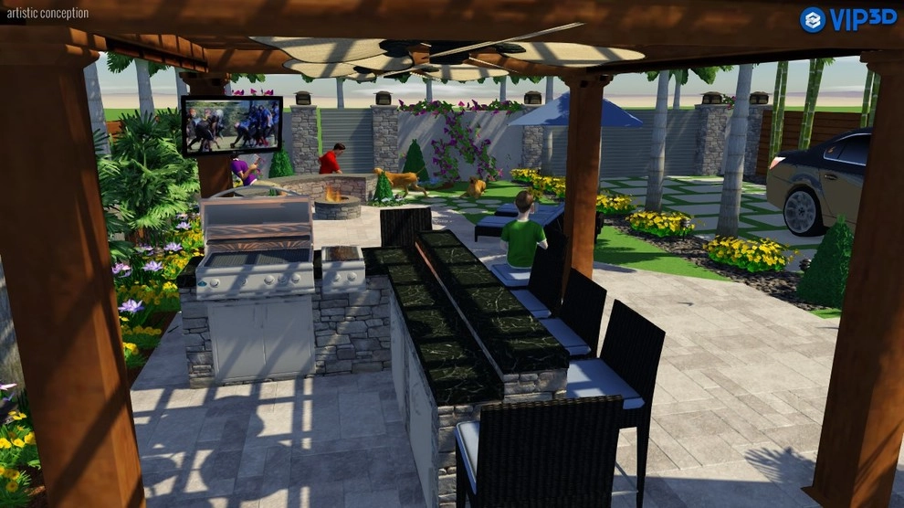 Outdoor Kitchen and Driveway by Amazing Outdoors Miami - Photo 9