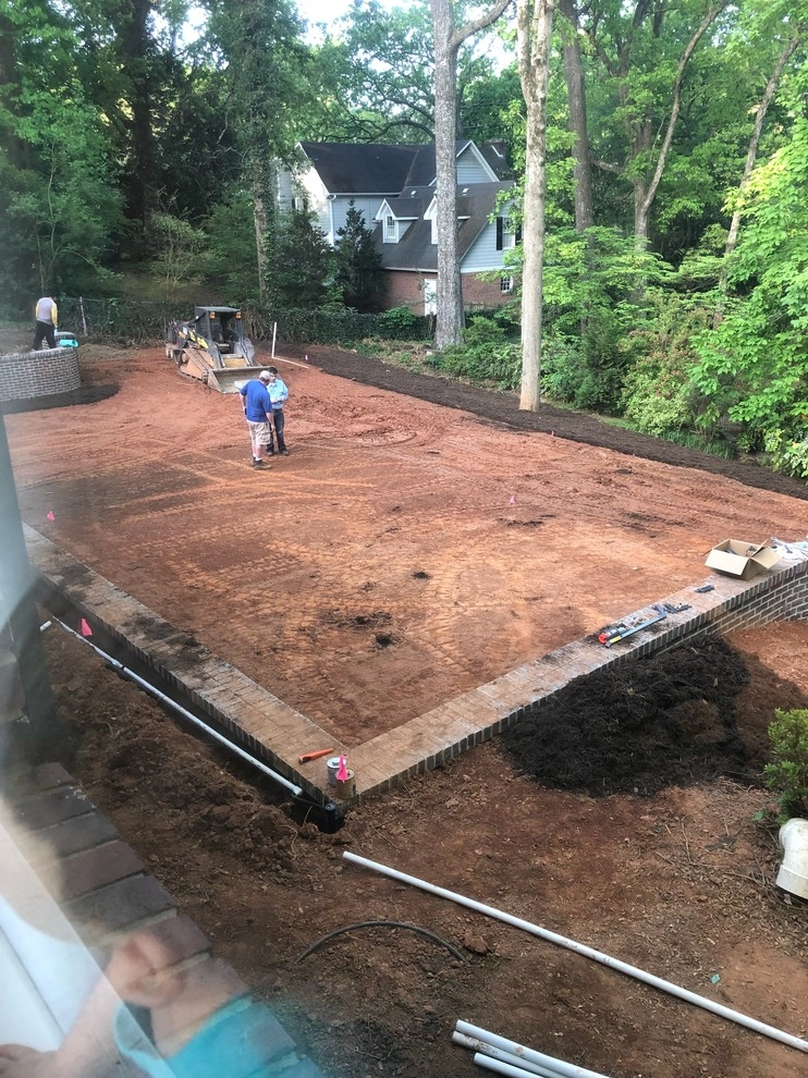 Augusta Road Wall Backyard Sod Irrigation by Landscape Perceptions - Photo 2