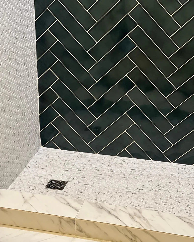 Herringbone Pattern Shower Remodel with 3x12 Subway Tiles by Dprocustoms LLC - Photo 3
