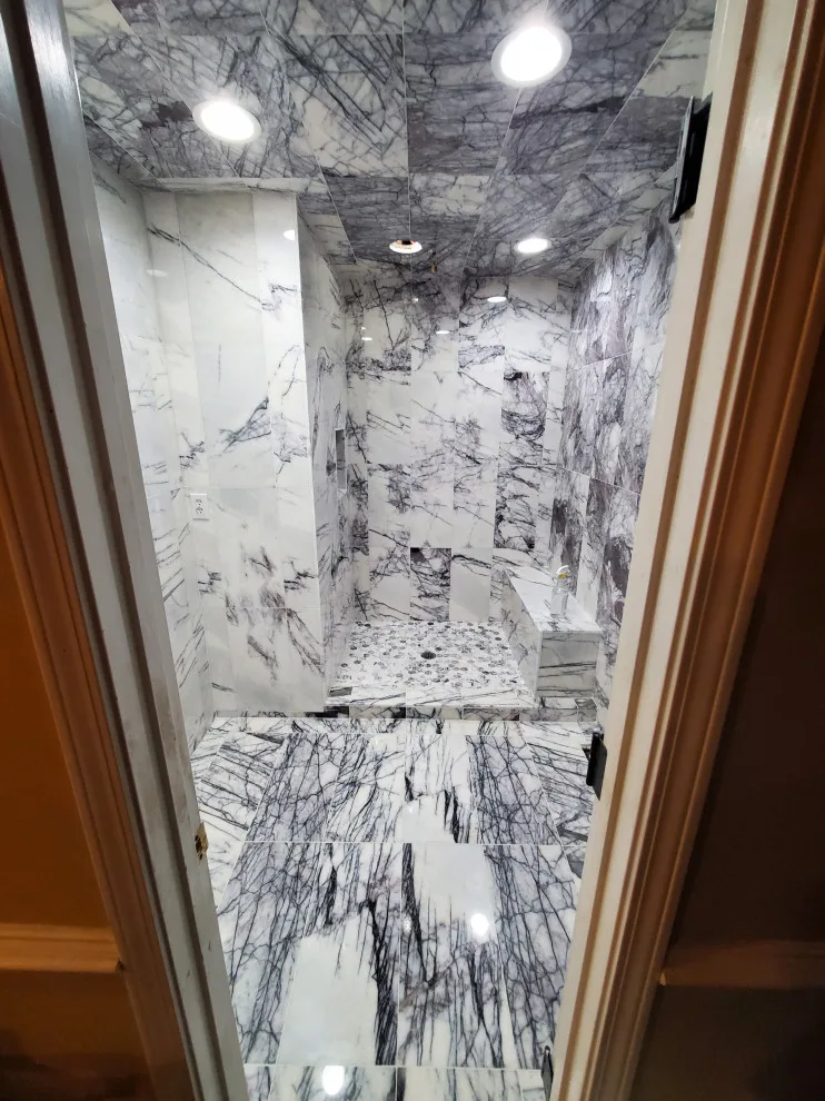 Stunning Renovation - Marble Luxury Bathroom in Duluth (upper level) by Epic Custom TileWorks LLC - Photo 14