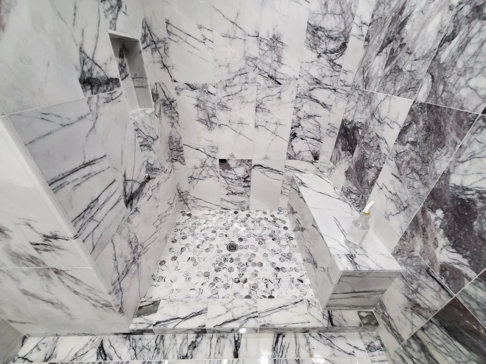 Stunning Renovation - Marble Luxury Bathroom in Duluth (upper level) by Epic Custom TileWorks LLC - Photo 7
