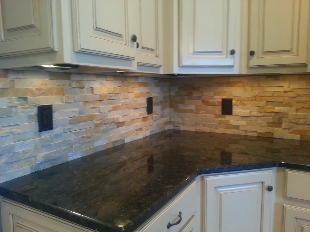 Divided Faced Stacked Stone Kitchen Wall Panel by Floor Pro South, LLC - Photo 3