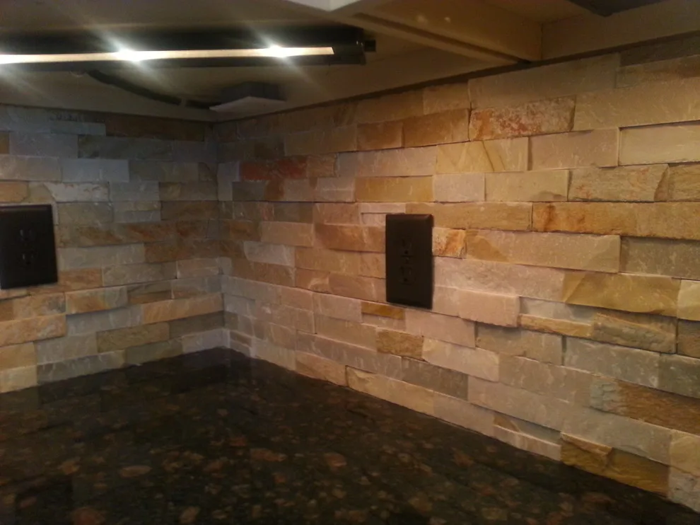 Divided Faced Stacked Stone Kitchen Wall Panel by Floor Pro South, LLC - Photo 4