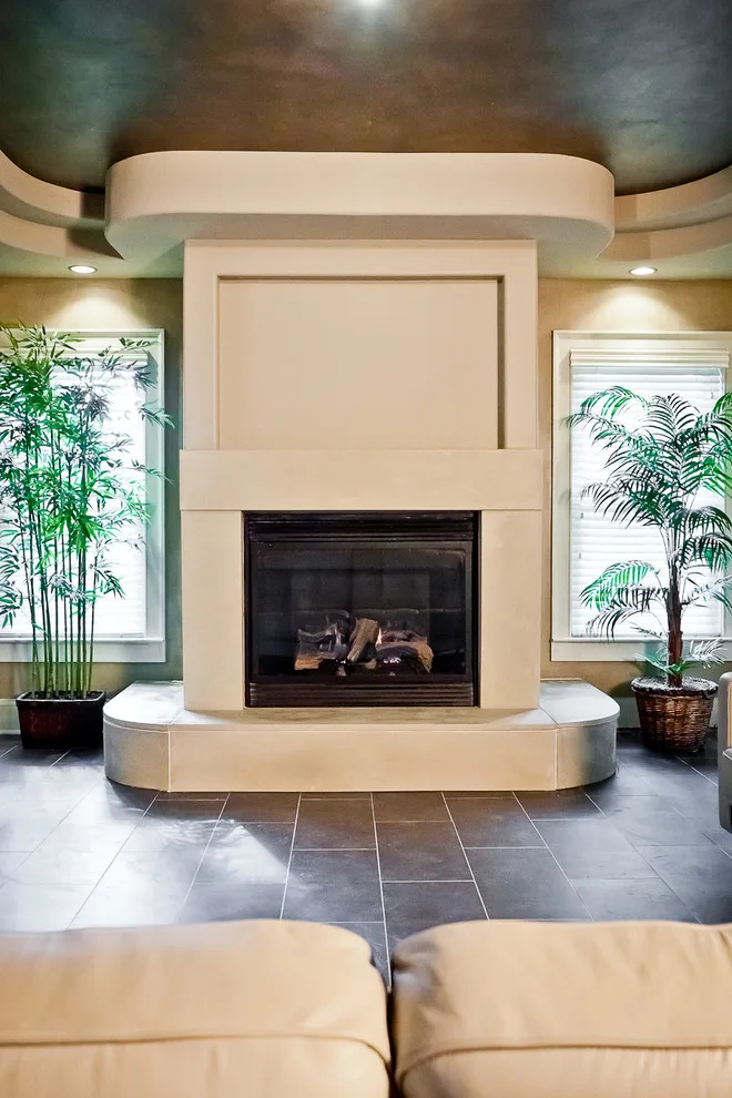 Bespoke Concrete Fireplace Mantel with Curved Hearth by Turning Stone Design - Photo 2