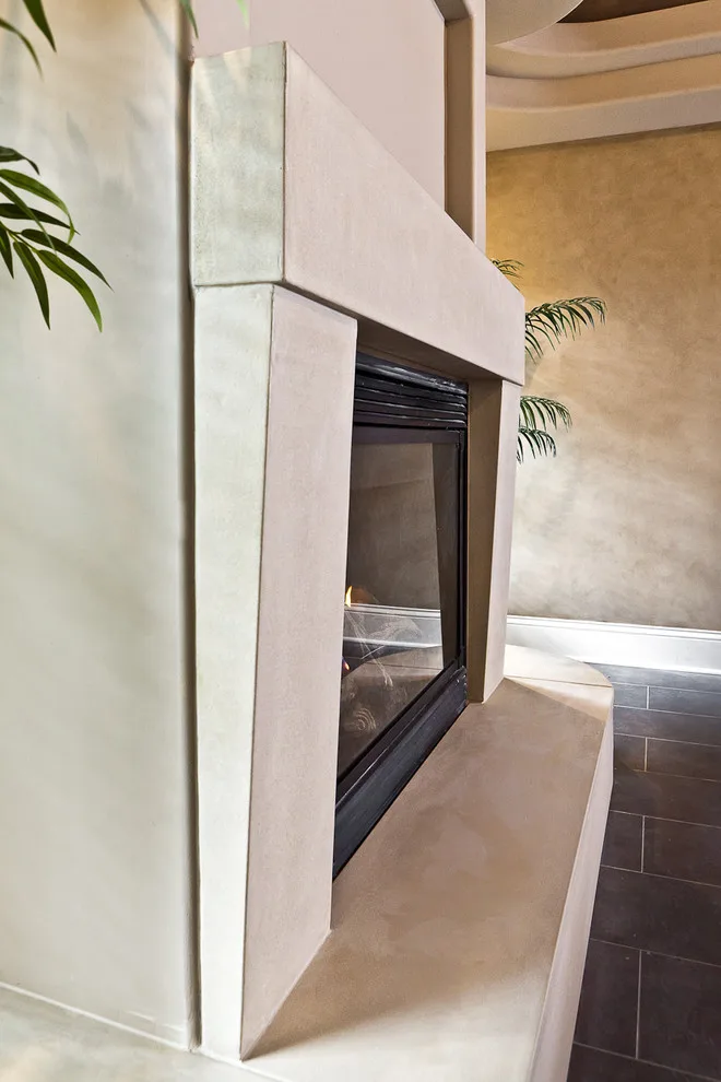 Bespoke Concrete Fireplace Mantel with Curved Hearth by Turning Stone Design - Photo 3