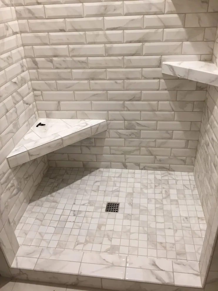 Grey and White Tiled Bathroom by The Ceramic Tile Warehouse - Photo 2