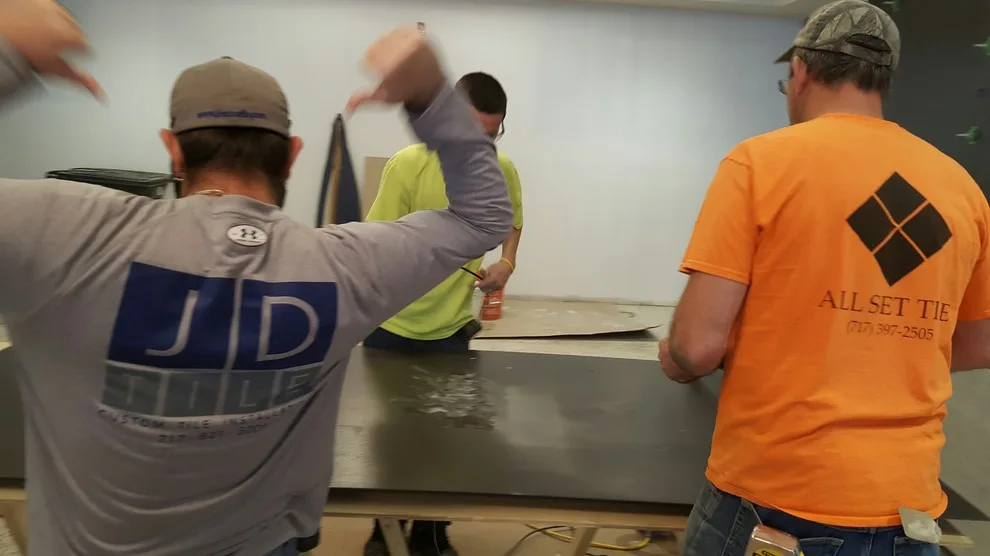 Crossville Thin Tile Installation for Credit Union Laminam by JD Tile - Photo 3