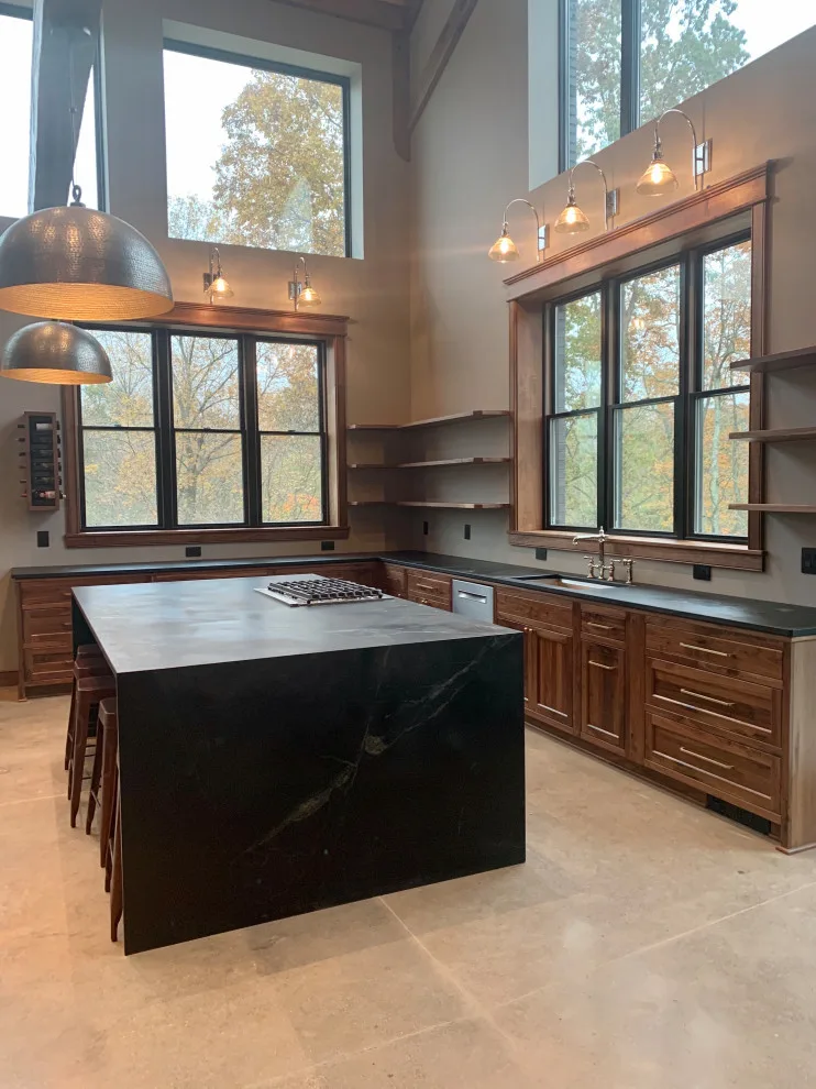 Illuminated Soapstone Kitchen with Waterfall Edges by The Stone Studio - Photo 2