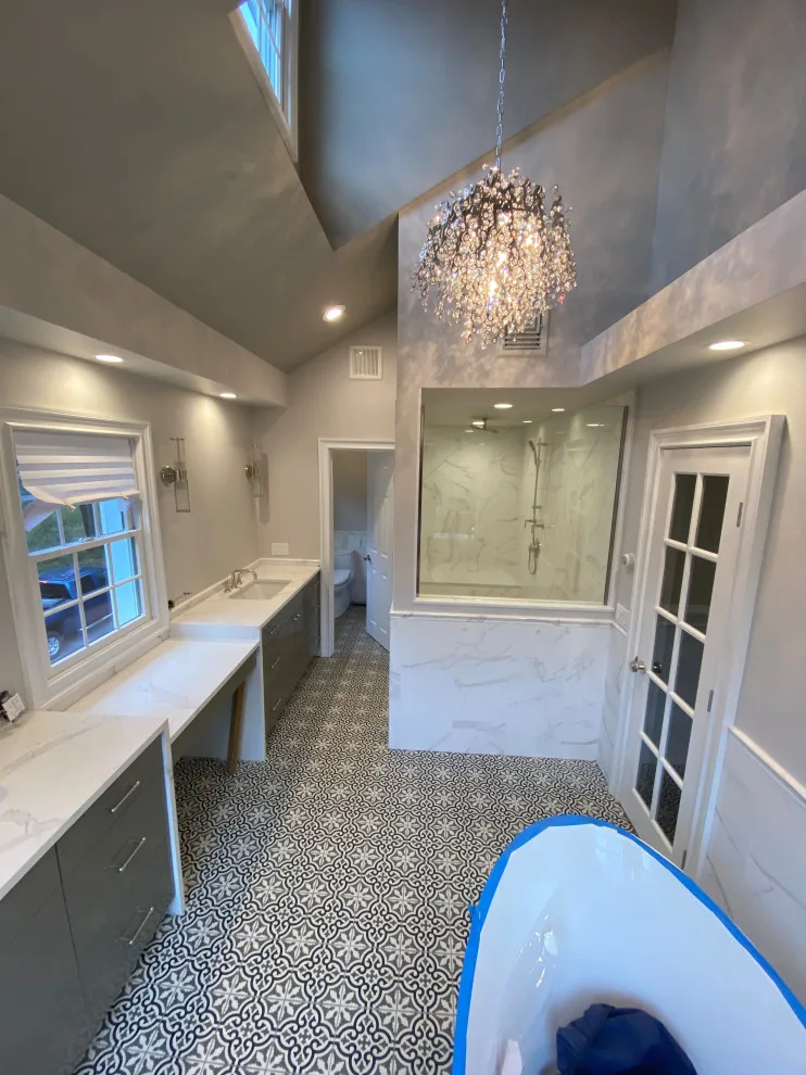 Radiant White Bathroom Renovation by DBA D Lopez Tile And Marble Works - Photo 3