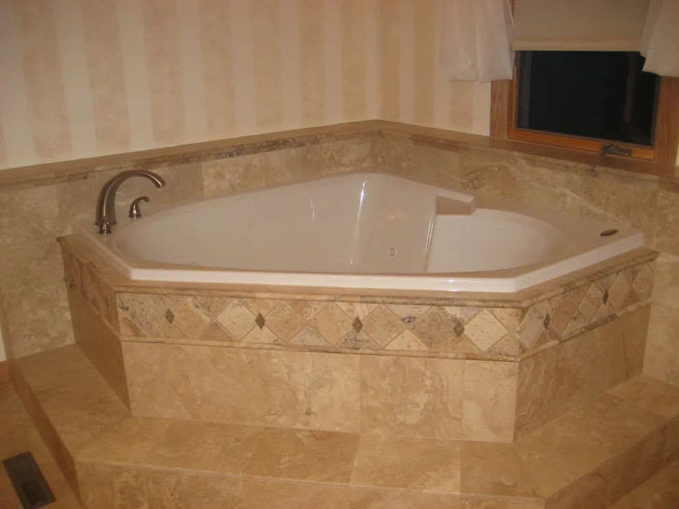 travertine bathtub and shower by Heinrichs Custom Tile And Stone - Photo 3