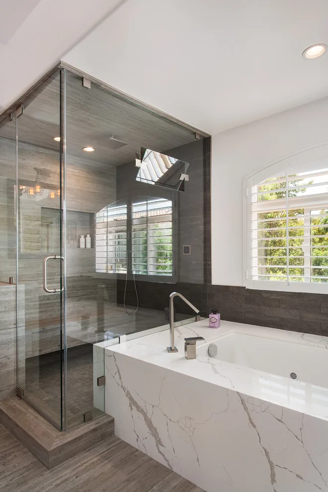 Contemporary Rustic Full Bathroom Renovation in Thousand Oaks, CA 2018 by Flat Rate Remodeling, Inc. - Photo 8