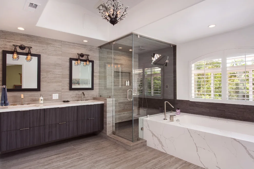 Contemporary Rustic Full Bathroom Renovation in Thousand Oaks, CA 2018 by Flat Rate Remodeling, Inc. - Photo 5