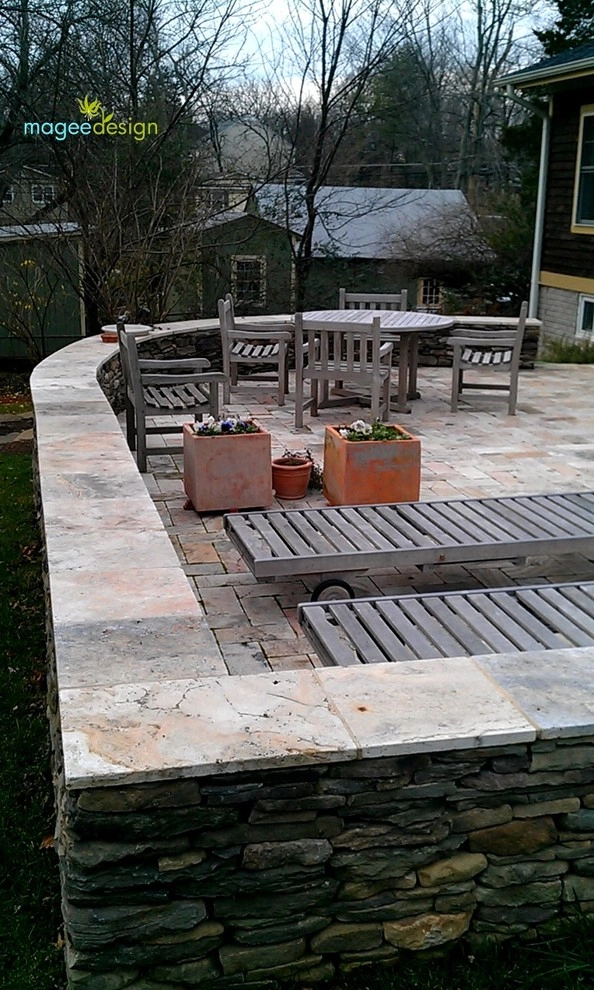Travertine patio and walls by Magee Design - Photo 5