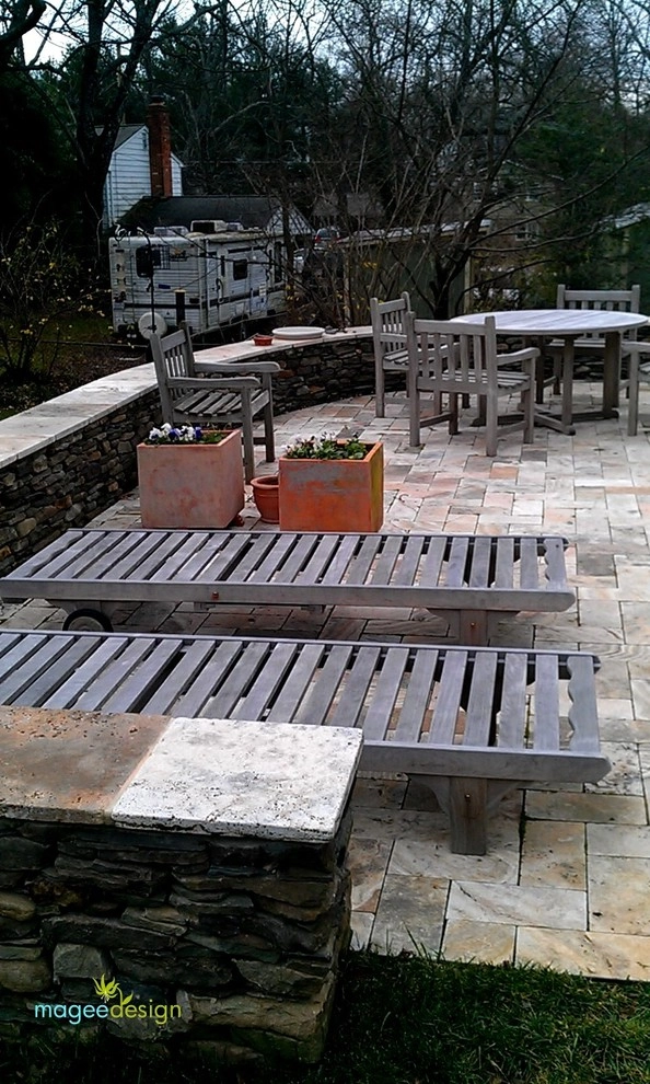 Travertine patio and walls by Magee Design - Photo 6