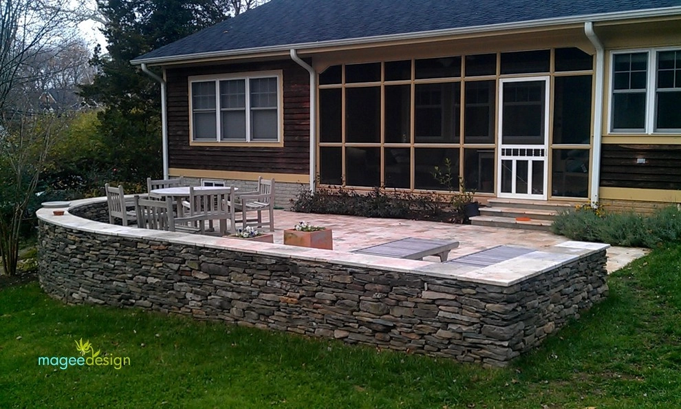 Travertine patio and walls by Magee Design - Photo 3