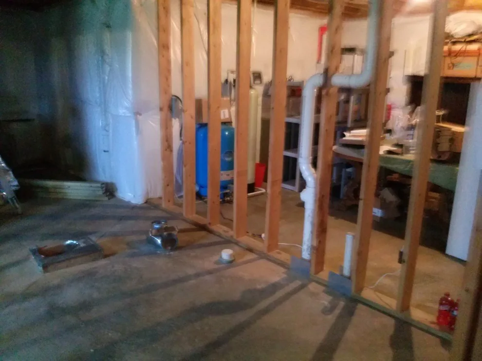 Basement bathroom renovation in progress by Bassett Home Services LLC - Photo 6