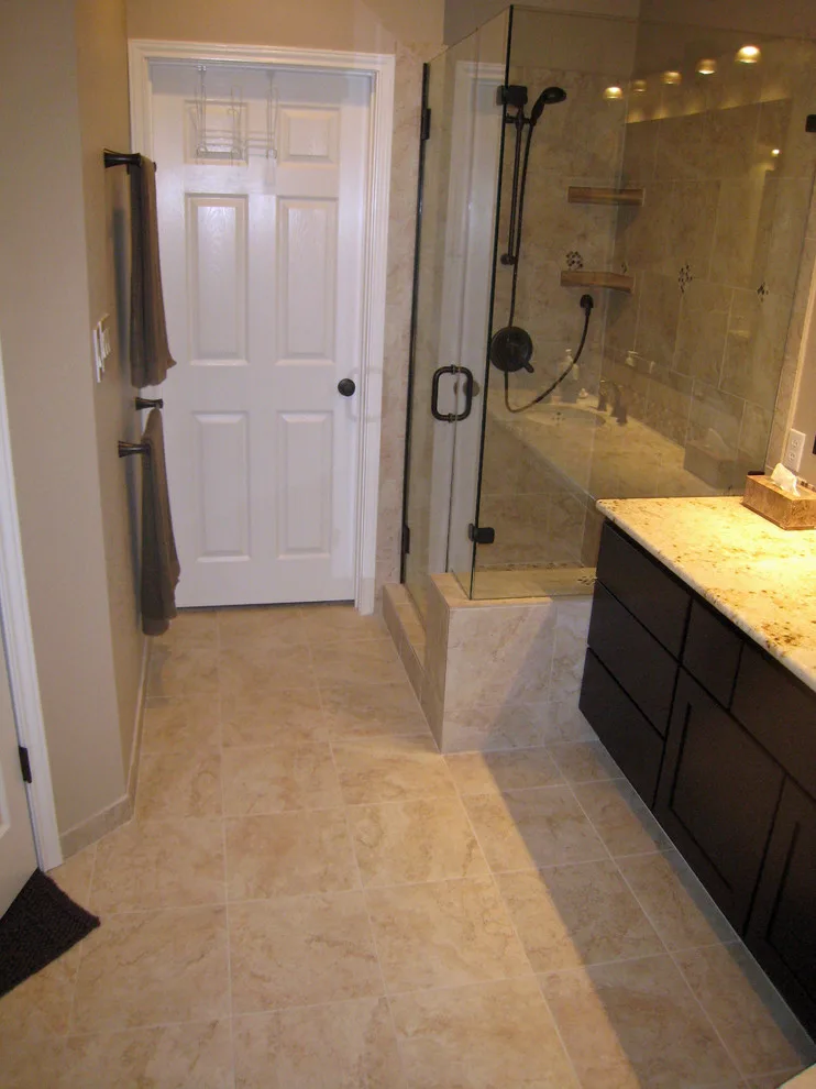 Austin Master Bath Renovation Transition by Round Rock Restoration - Photo 5
