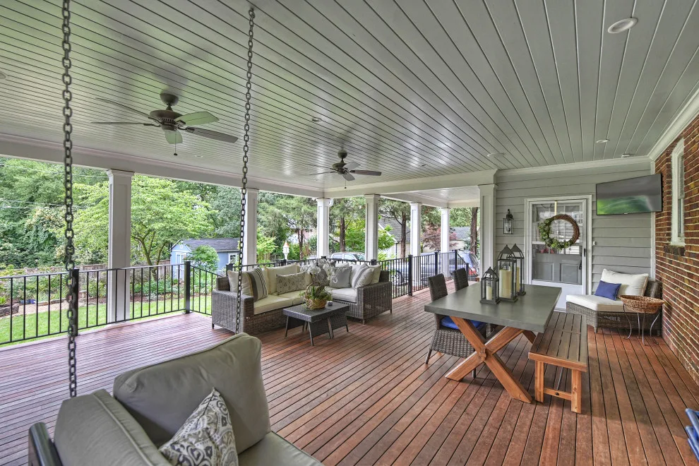 Entertainment-focused back porch by Hopedale Builders, Inc. - Photo 2