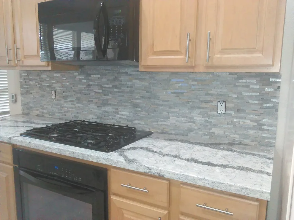 Quartz Backsplash and Hexagonal Island in Cypress, TX by A Beautiful Floor, Inc - Photo 4