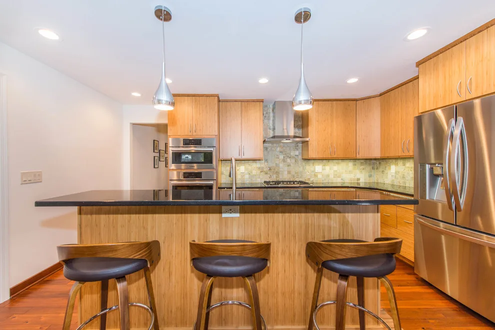Contemporary Bamboo Kitchen in Randolph by JMC Home Remodeling - Photo 4