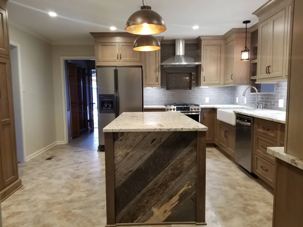Rustic Wood Island Kitchen by Home Run Remodeling & Construction, Inc. - Photo 5