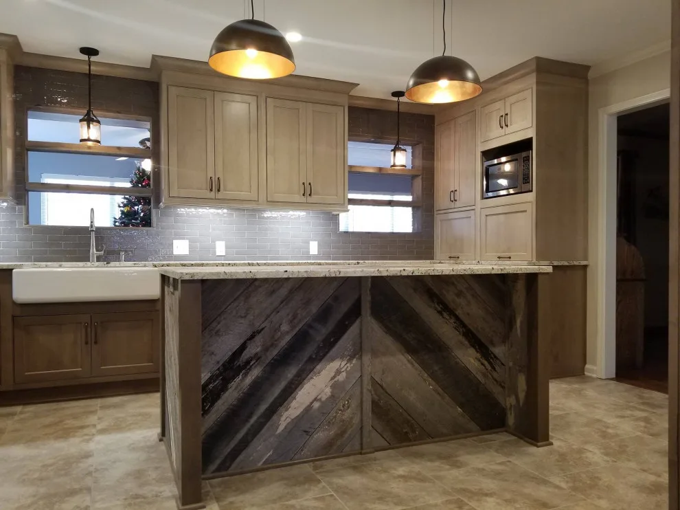 Rustic Wood Island Kitchen by Home Run Remodeling & Construction, Inc. - Photo 3