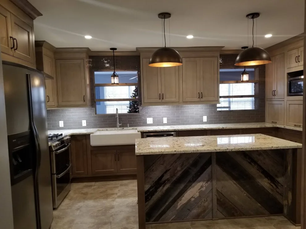 Rustic Wood Island Kitchen by Home Run Remodeling & Construction, Inc. - Photo 4