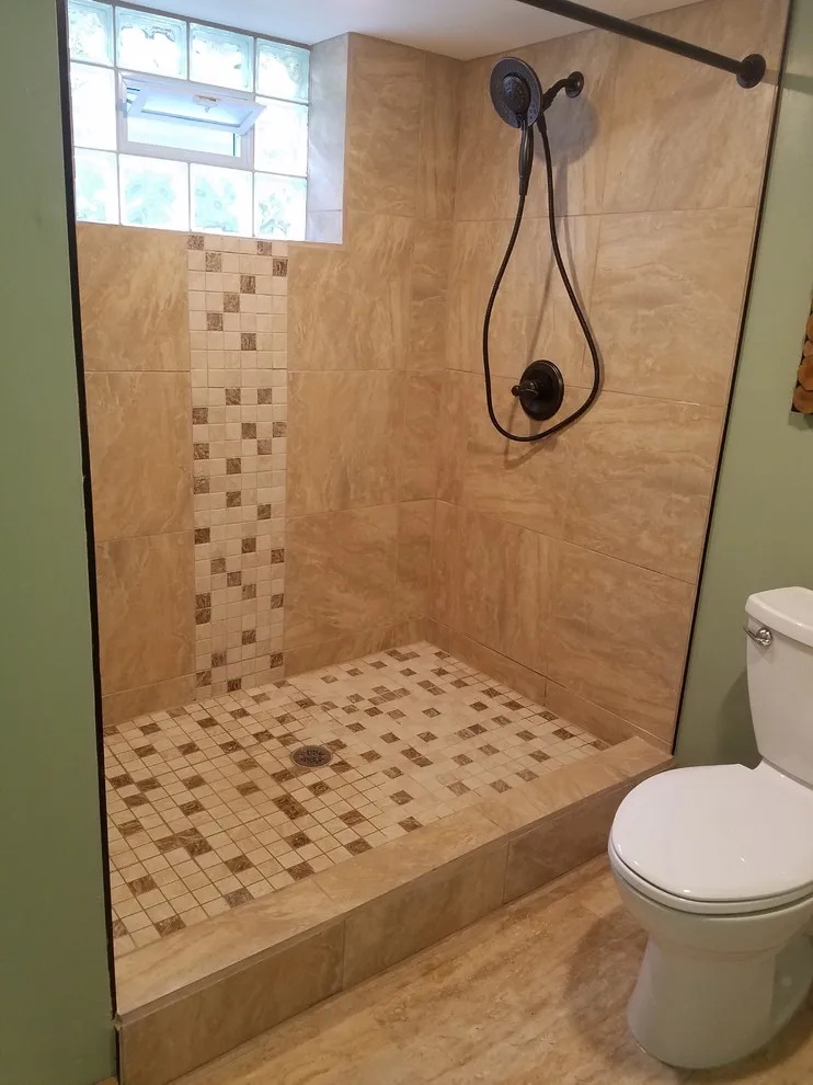 lower level bathroom with walk-in shower by Emally's Construction - Photo 4