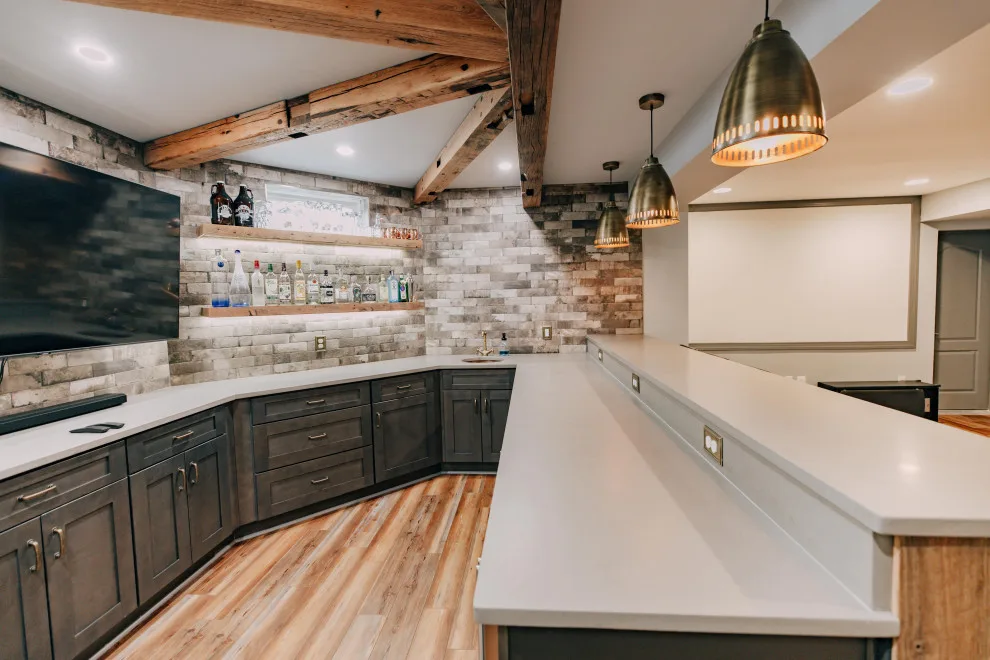 Ashburn VA Basement Renovation with Bar and Open Lounge Area by Virginia Kitchen & Bath - Photo 8