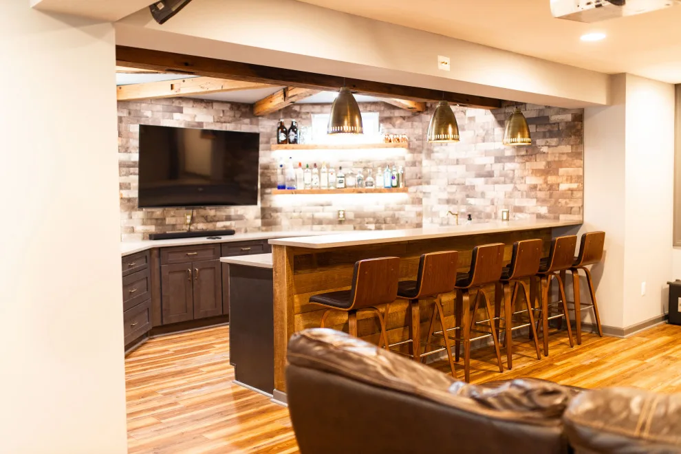Ashburn VA Basement Renovation with Bar and Open Lounge Area by Virginia Kitchen & Bath - Photo 3
