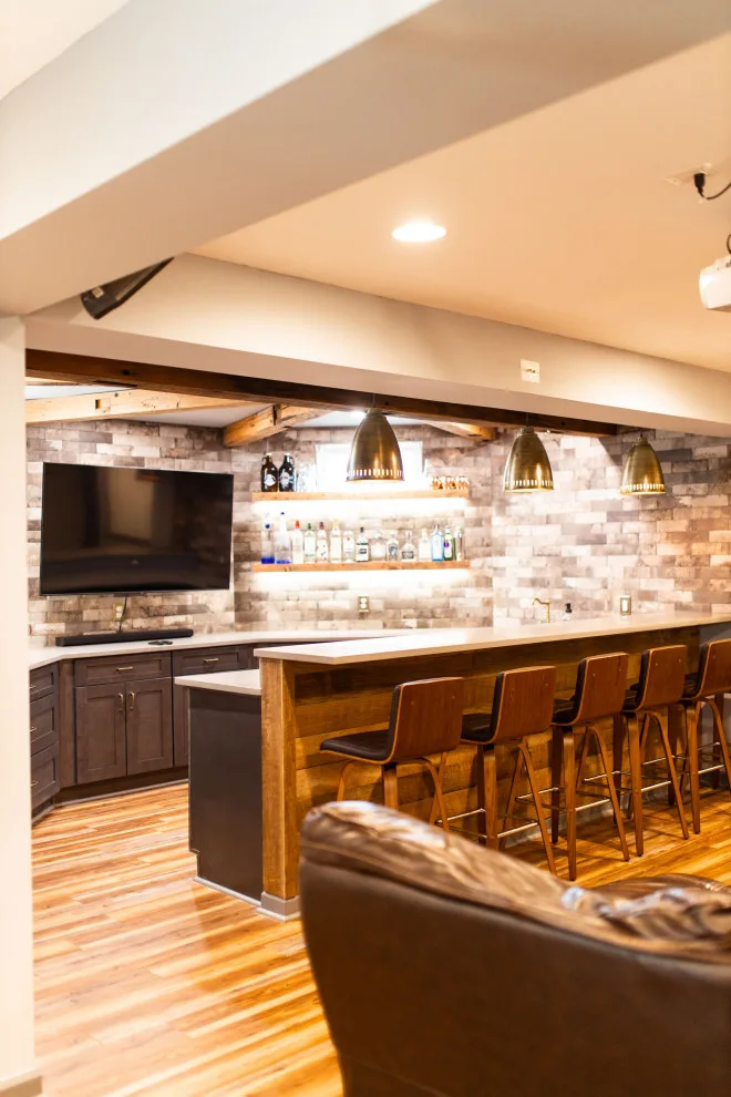 Ashburn VA Basement Renovation with Bar and Open Lounge Area by Virginia Kitchen & Bath - Photo 12