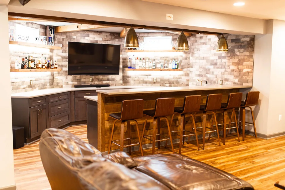 Ashburn VA Basement Renovation with Bar and Open Lounge Area by Virginia Kitchen & Bath - Photo 7