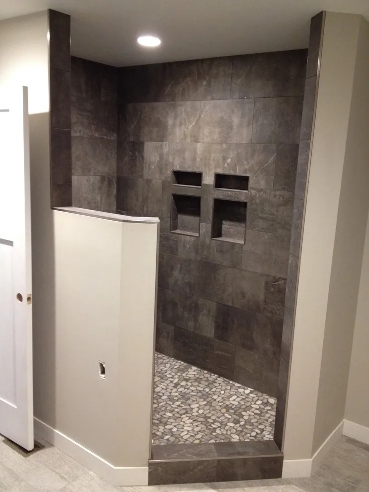 Mosaic Grey Shower with Seating by Phoenix Home Solutions, LLC - Photo 4
