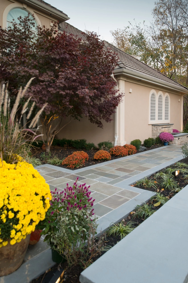 Kowalik Front Entryway with Fountain by Maverick Landscaping, Porch And Patio - Photo 75