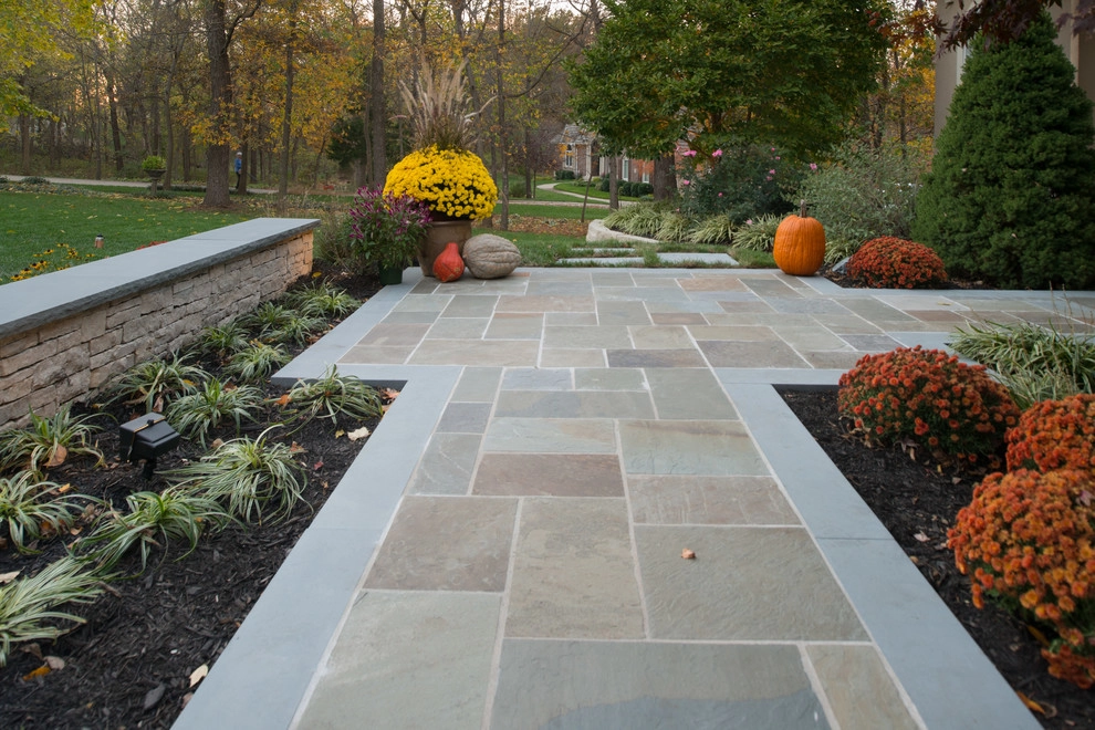 Kowalik Front Entryway with Fountain by Maverick Landscaping, Porch And Patio - Photo 104