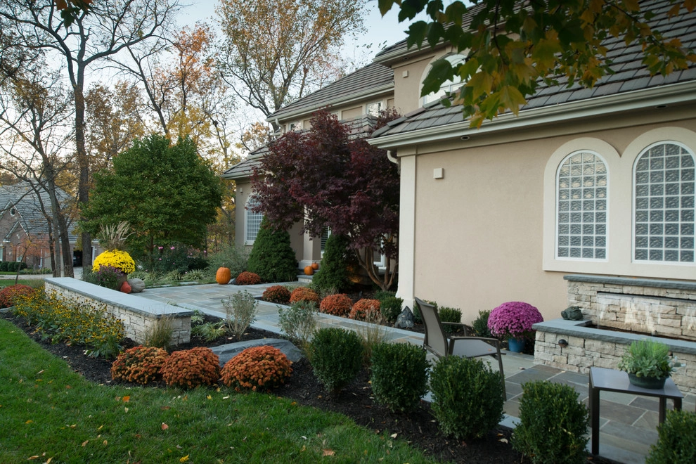 Kowalik Front Entryway with Fountain by Maverick Landscaping, Porch And Patio - Photo 87