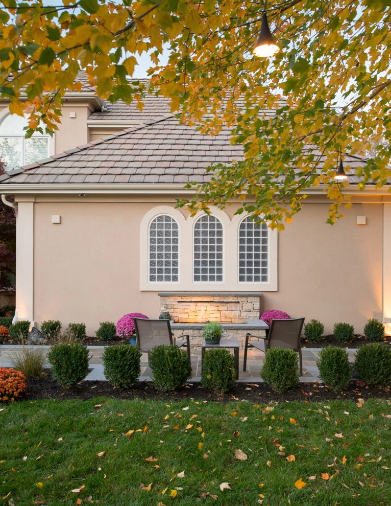 Kowalik Front Entryway with Fountain by Maverick Landscaping, Porch And Patio - Photo 85